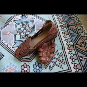 Hurrache Leather Woven Sandals sz 6